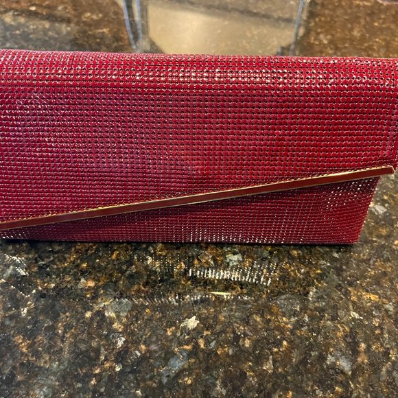Vintage Retro GloMesh Burgundy Metal Mesh Clutch Bag  Purse - Australia - Picture 2 of 13